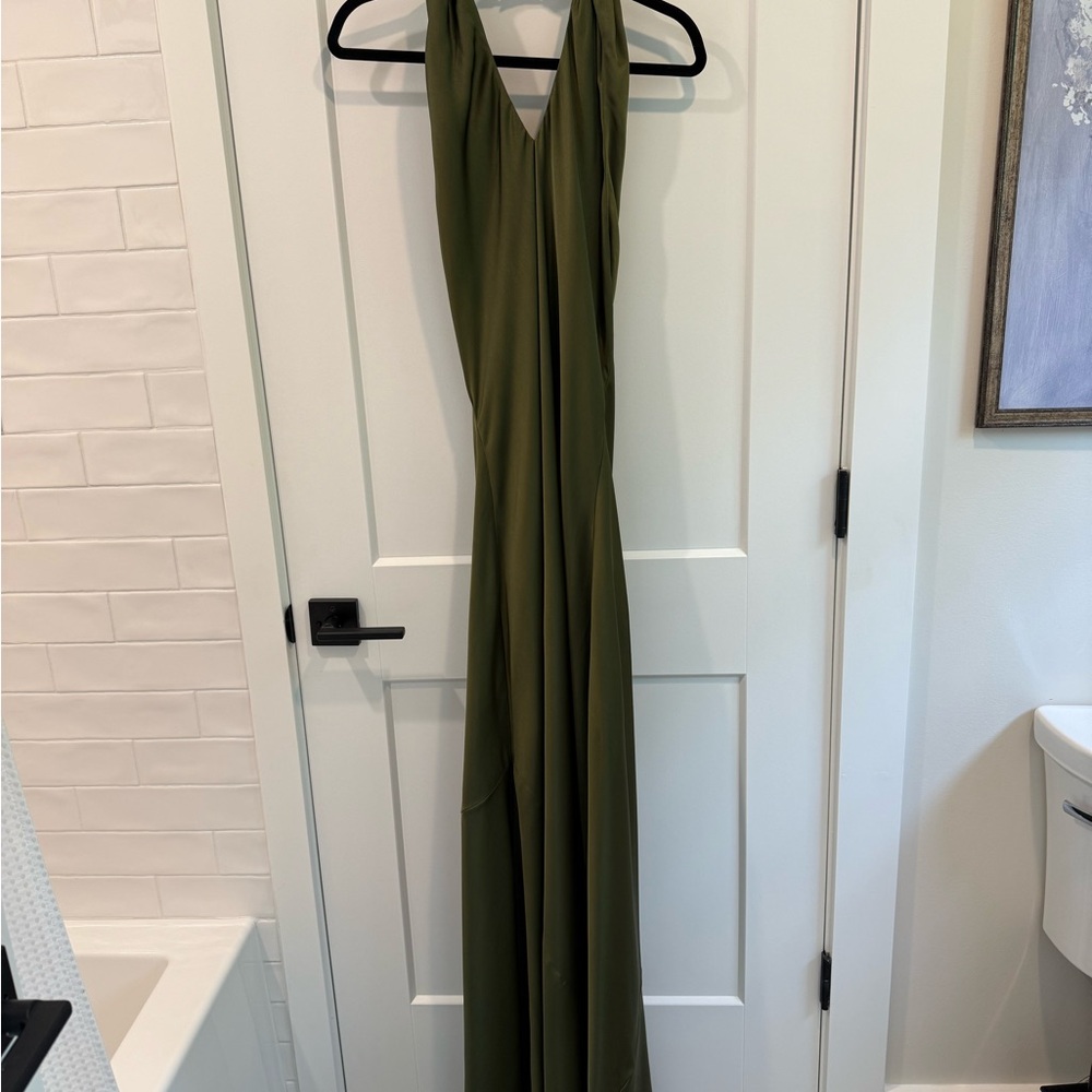 Show Me Your MuMu Olive Green Jasmine Halter Maxi Dress - Picture 4 of 6